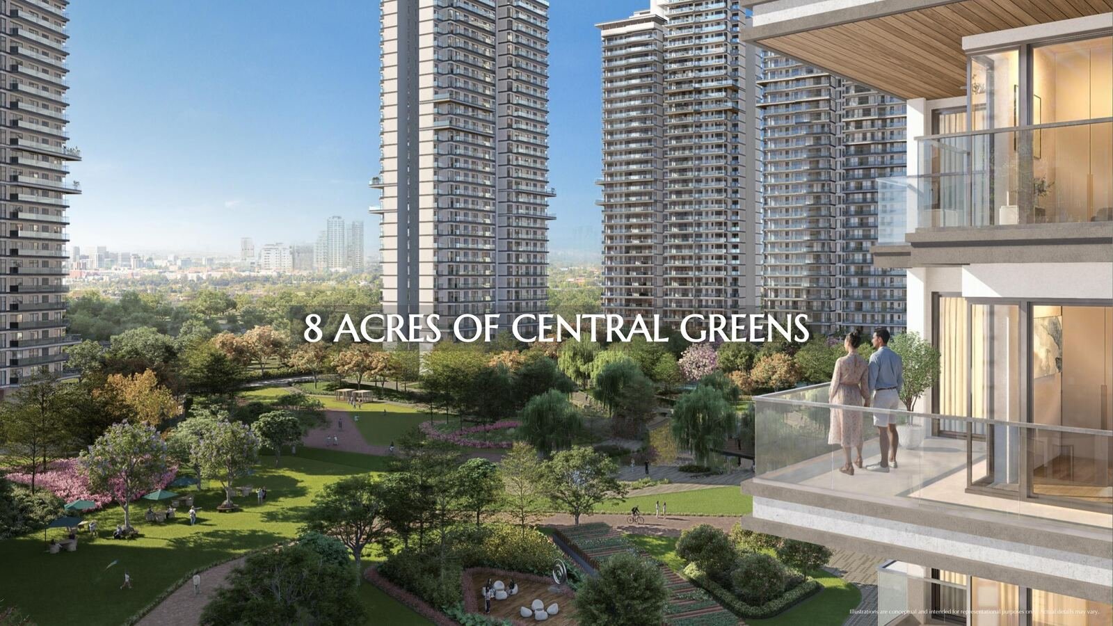 Emaar Serenity Hills towers overlooking central greens