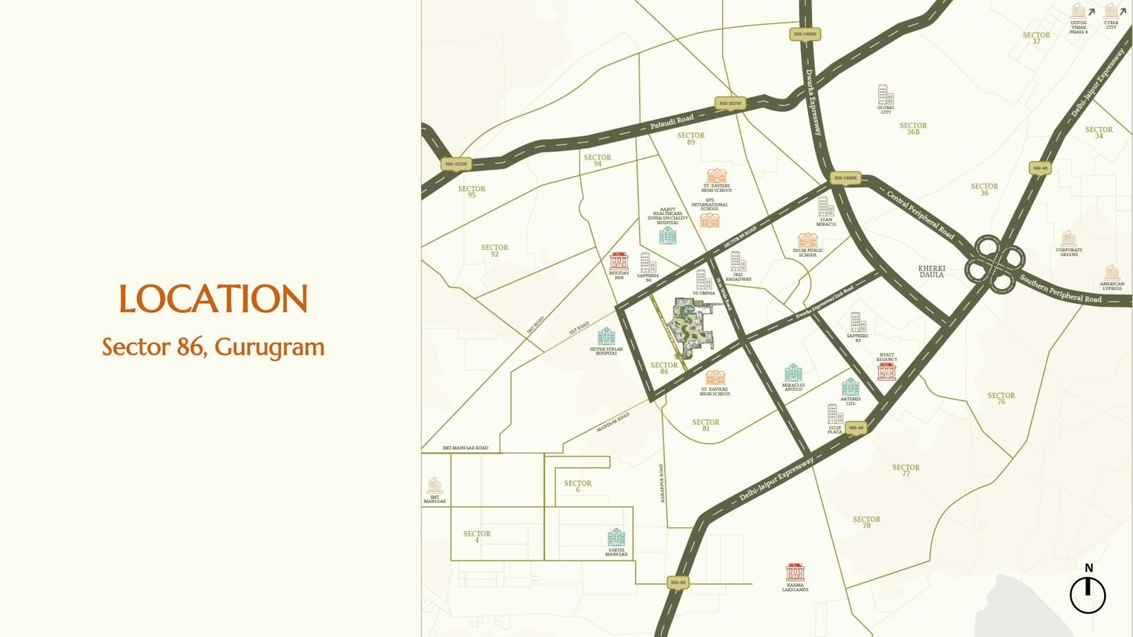 Serenity Hills location map, Sector 86 Gurugram